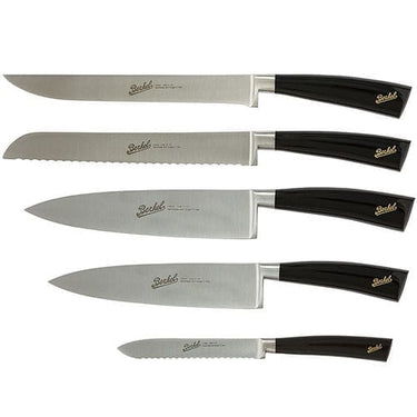 Knivsæt i læderblok, 5 dele - Berkel Elegance Black